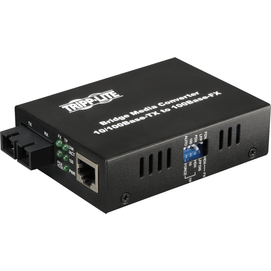 Tripp Lite by Eaton Gigabit Multimode Fiber to Ethernet Media Converter, 10/100BaseT to 100BaseFX-SC, 2km, 1310nm N784-001-SC
