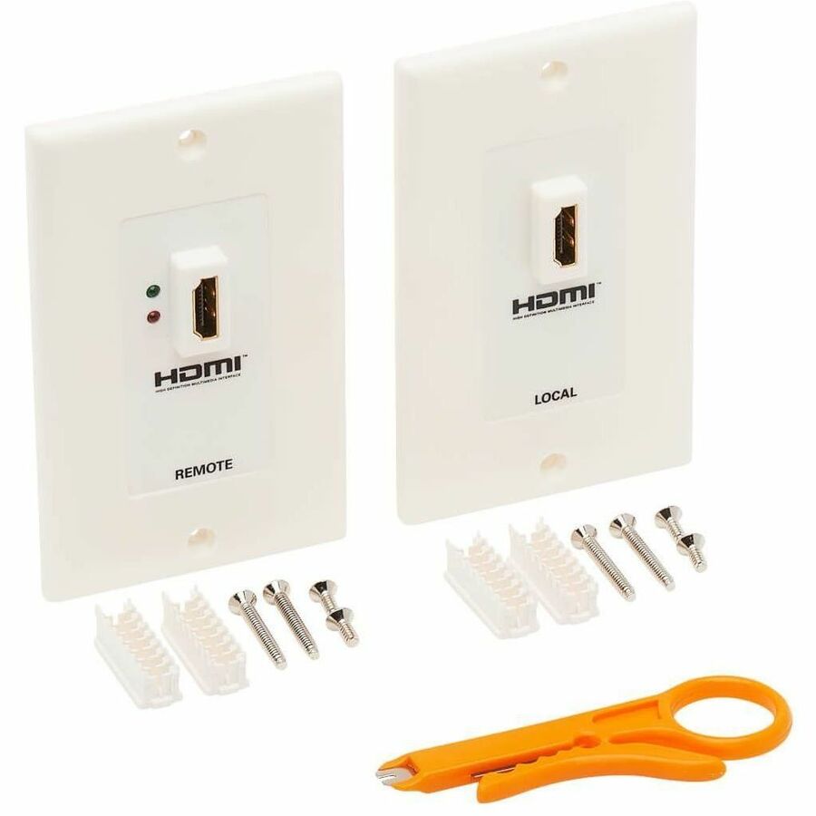 Eaton Tripp Lite Series HDMI over Dual Cat5/Cat6 Extender Wall Plate Kit with Transmitter and Receiver, TAA P167-000