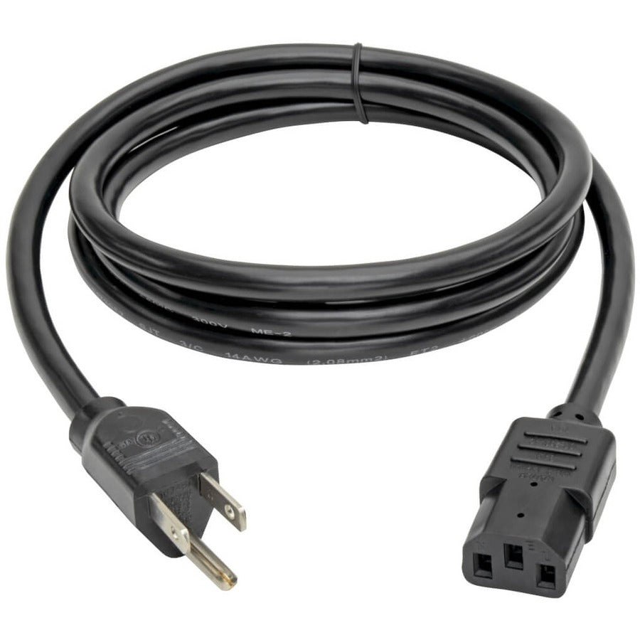 Eaton Tripp Lite Series Computer Power Cord, NEMA 5-15P to C13 - Heavy-Duty, 15A, 125V, 14 AWG, 6 ft. (1.83 m), Black P007-006
