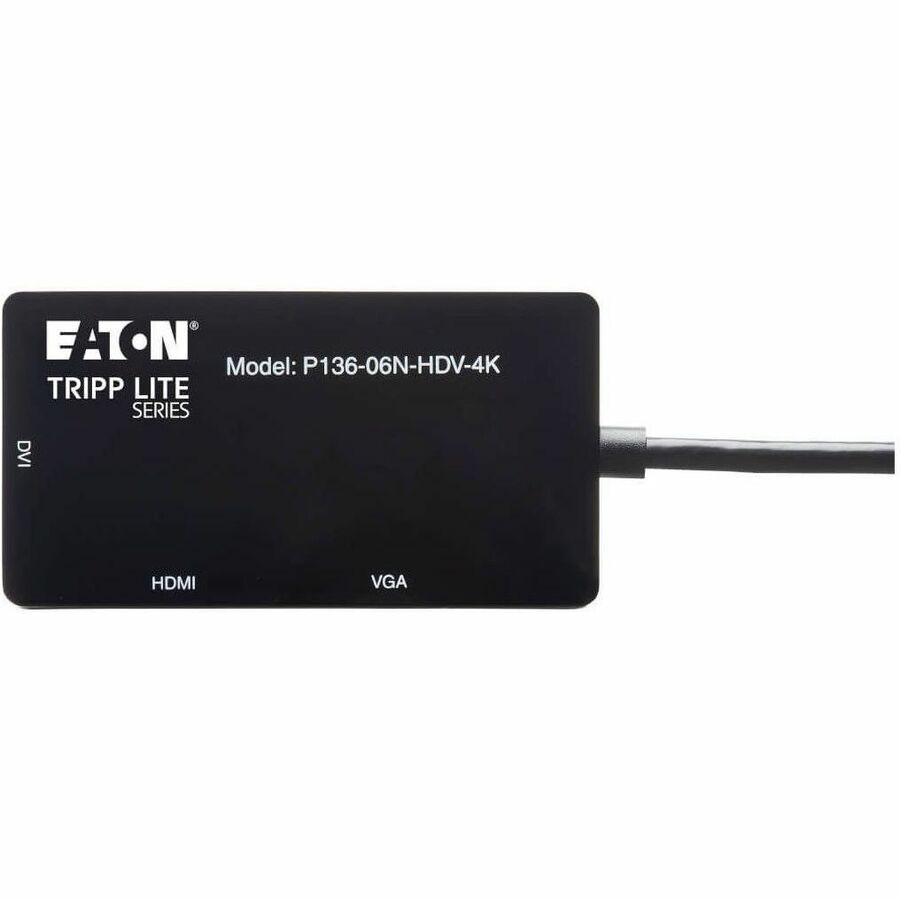 Eaton Tripp Lite Series DisplayPort to VGA/DVI/HDMI All-in-One Converter Adapter, DP ver 1.2, 4K 30 Hz HDMI P136-06N-HDV-4K
