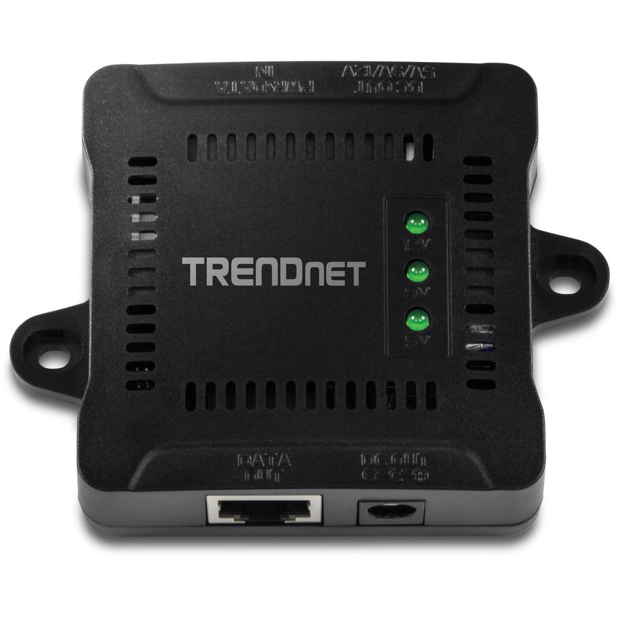 TRENDnet Gigabit PoE Splitter, 1 x Gigabit PoE Input Port, 1 x Gigabit Output Port, Up to 100m (328 ft), Supports 5V, 9V, 12V Devices, 802.3af PoE Compatible, PoE Powered, Black, TPE-104GS TPE-104GS