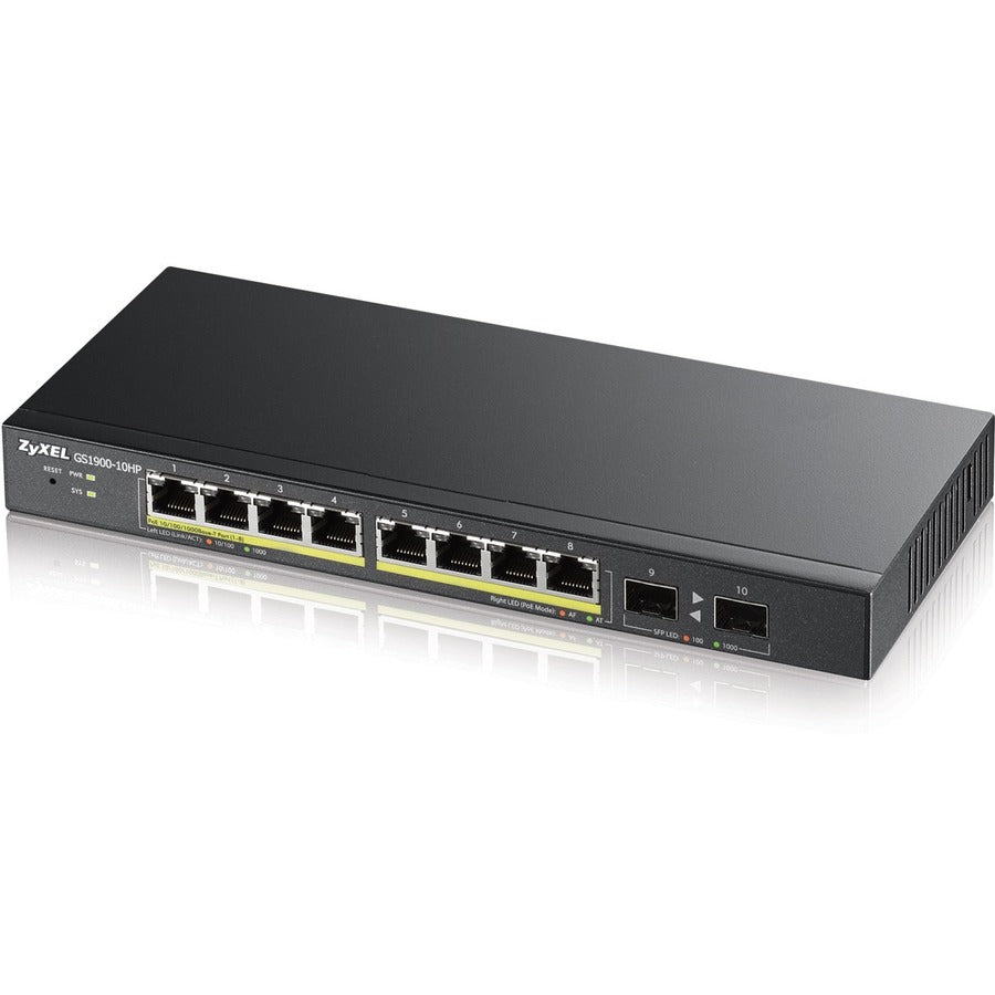 ZYXEL 8-Port GbE Smart Managed PoE Switch with GbE Uplink GS1900-10HP