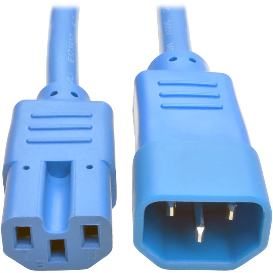 Eaton Tripp Lite Series Power Cord C14 to C15 - Heavy-Duty, 15A, 250V, 14 AWG, 6 ft. (1.83 m), Blue P018-006-ABL