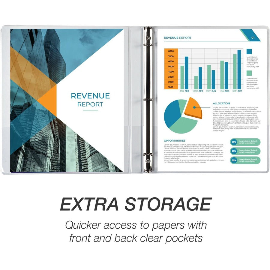 Samsill Economy 0.5 Inch 3 Ring Binder, Made in the USA, Round Ring Binder, Non-Stick Customizable Cover, White, 6 Pack (I08517) I08517