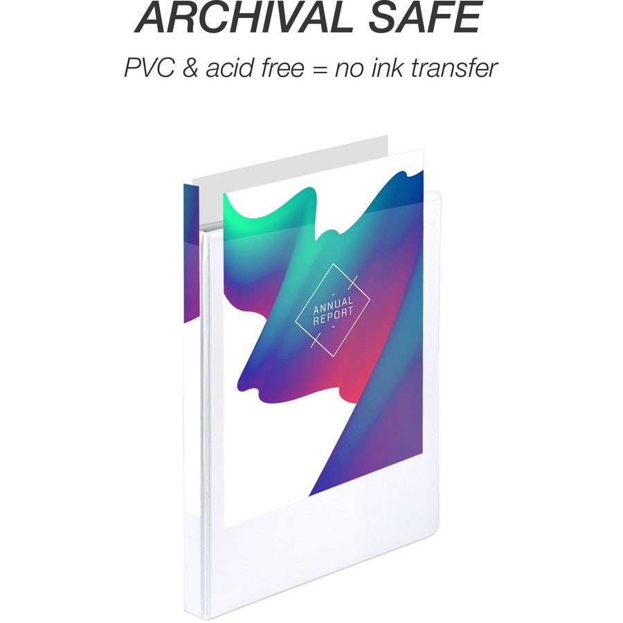 Samsill Economy 0.5 Inch 3 Ring Binder, Made in the USA, Round Ring Binder, Non-Stick Customizable Cover, White, 6 Pack (I08517) I08517