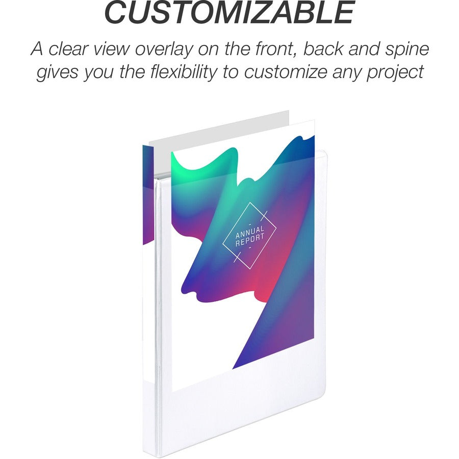 Samsill Economy 0.5 Inch 3 Ring Binder, Made in the USA, Round Ring Binder, Non-Stick Customizable Cover, White, 6 Pack (I08517) I08517