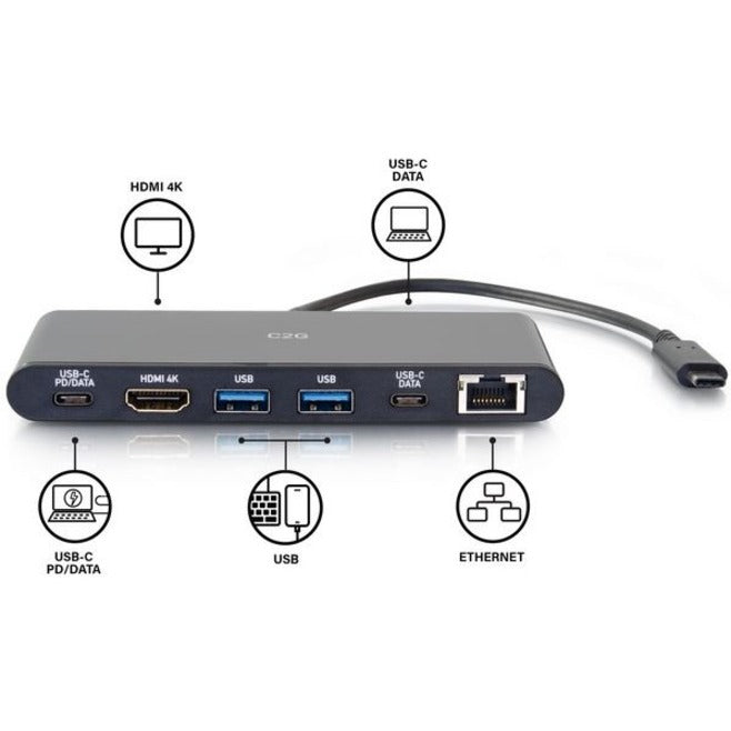 C2G USB C Docking Station - USB C to 4K HDMI, Ethernet and USB 3.0 28845