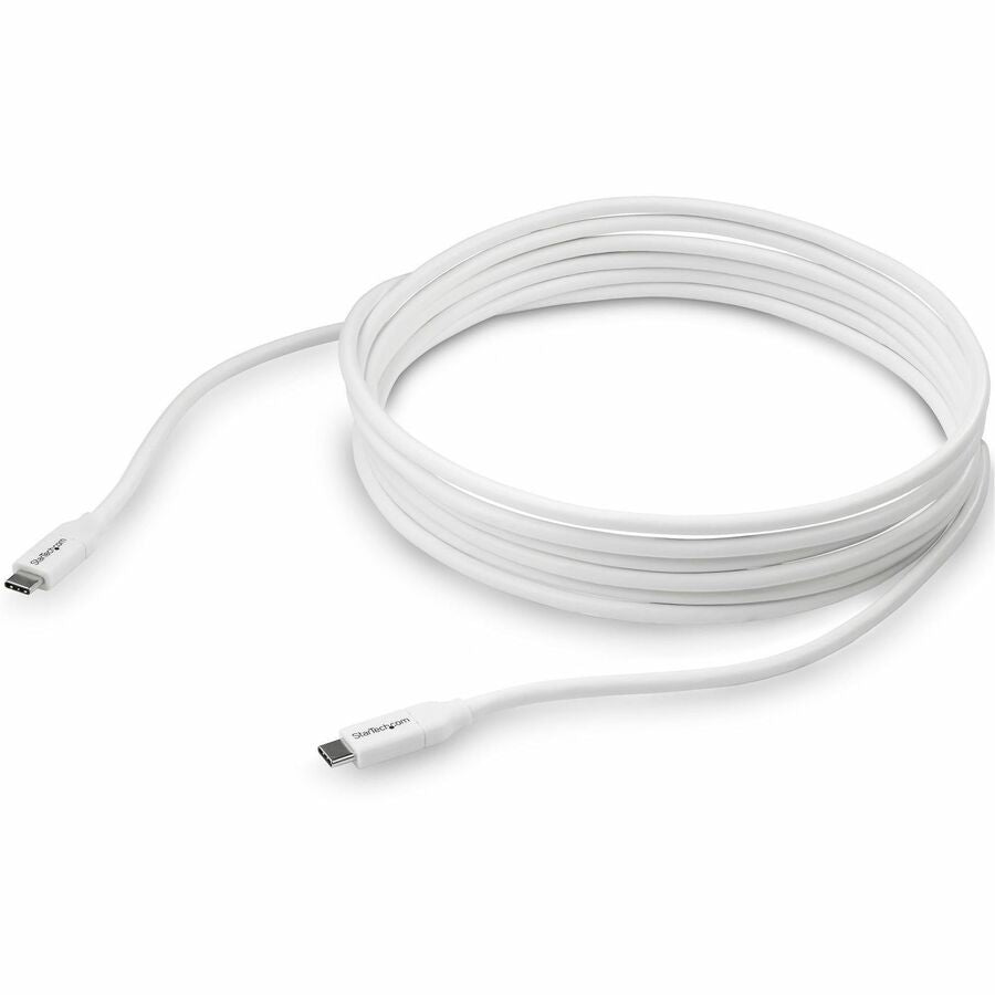 StarTech.com 4m 13 ft USB C to USB C Cable w/ 5A PD - M/M - White - USB 2.0 - USB-IF Certified - USB Type C Cable - USB C Charging Cable - USB C PD Cable USB2C5C4MW