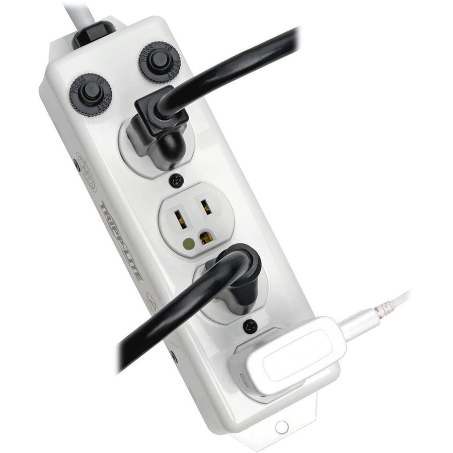 Tripp Lite by Eaton Safe-IT UL 1363A Medical-Grade Power Strip for Patient-Care Vicinity, 4x 15A Hospital-Grade Outlets, Safety Covers, 7 ft. Cord PS-407-HG-OEM