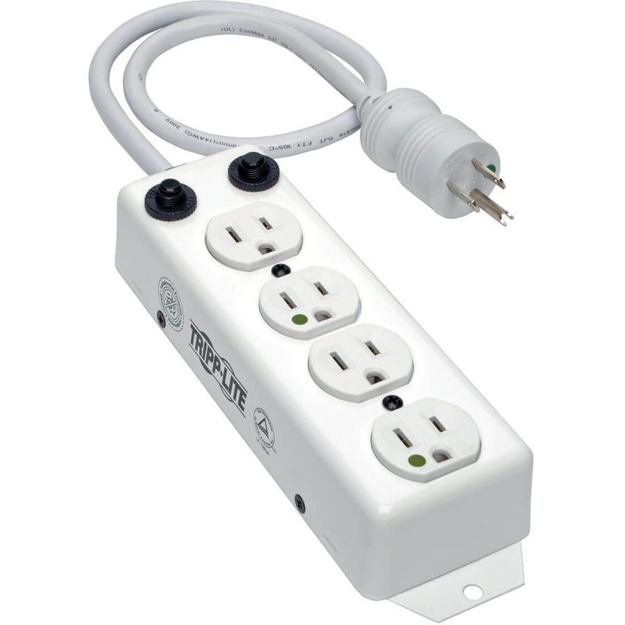 Tripp Lite by Eaton Safe-IT UL 1363A Medical-Grade Power Strip for Patient-Care Vicinity, 4x 15A Hospital-Grade Outlets, Safety Covers, 7 ft. Cord PS-407-HG-OEM
