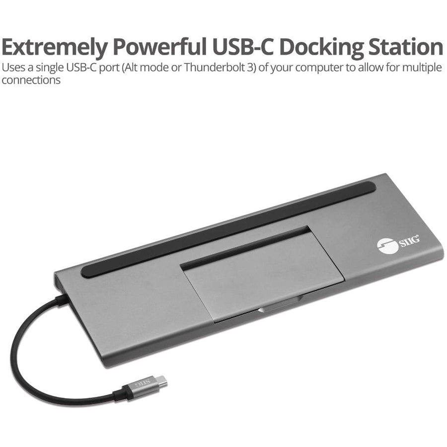 SIIG Aluminum USB-C MST Video Docking Station with 100W PD JU-DK0E11-S1