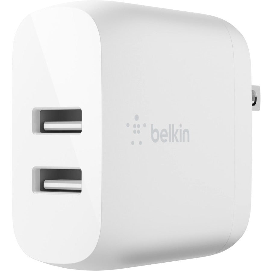 Belkin BoostCharge Dual USB-A Wall Charger 24W (Lightning to USB-A Cable included) - Power Adapter WCD001DQ1MWH