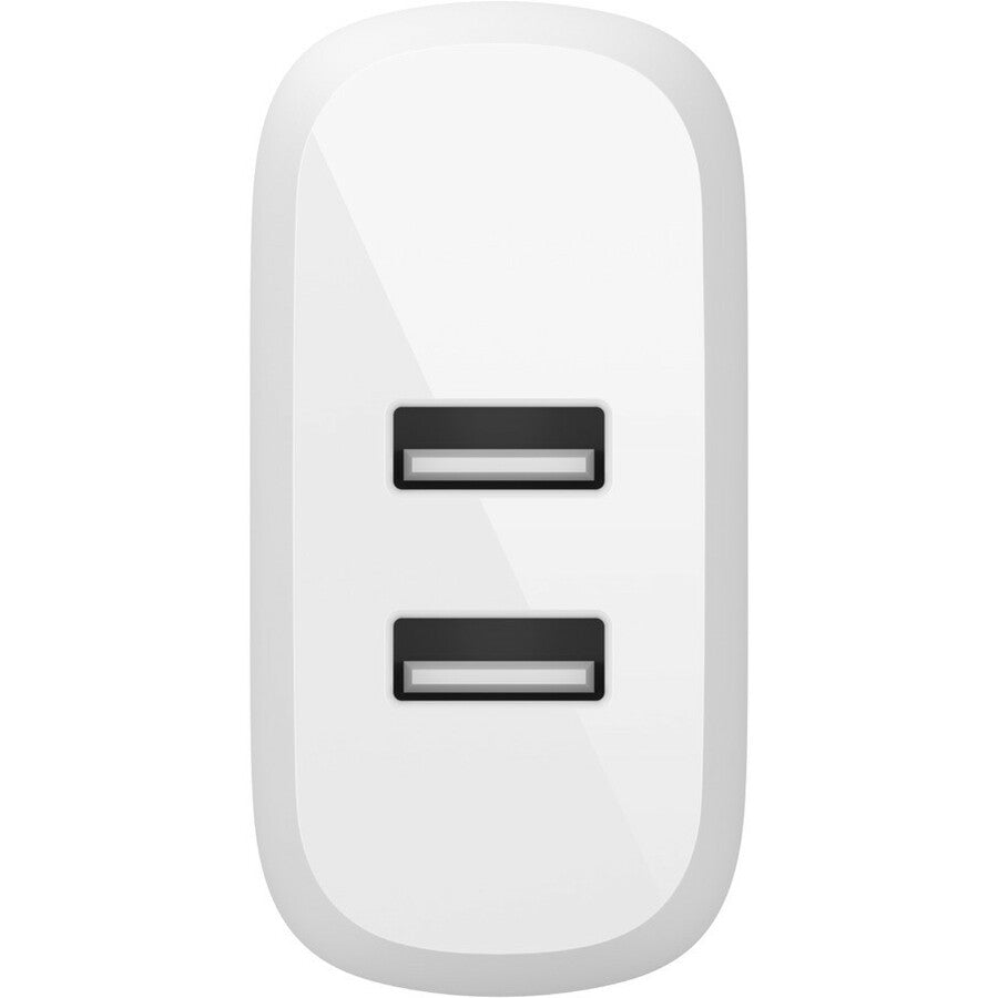 Belkin BoostCharge Dual USB-A Wall Charger 24W (Lightning to USB-A Cable included) - Power Adapter WCD001DQ1MWH