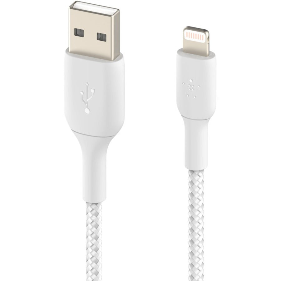 Belkin Braided Lightning to USB-A Cable (1m / 3.3ft, White) CAA002BT1MWH