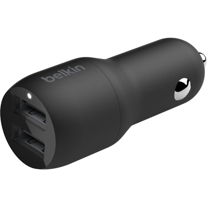 Belkin BoostCharge Dual USB-A Car Charger 24W (USB-A to Lightning Cable included) CCD001BT1MBK