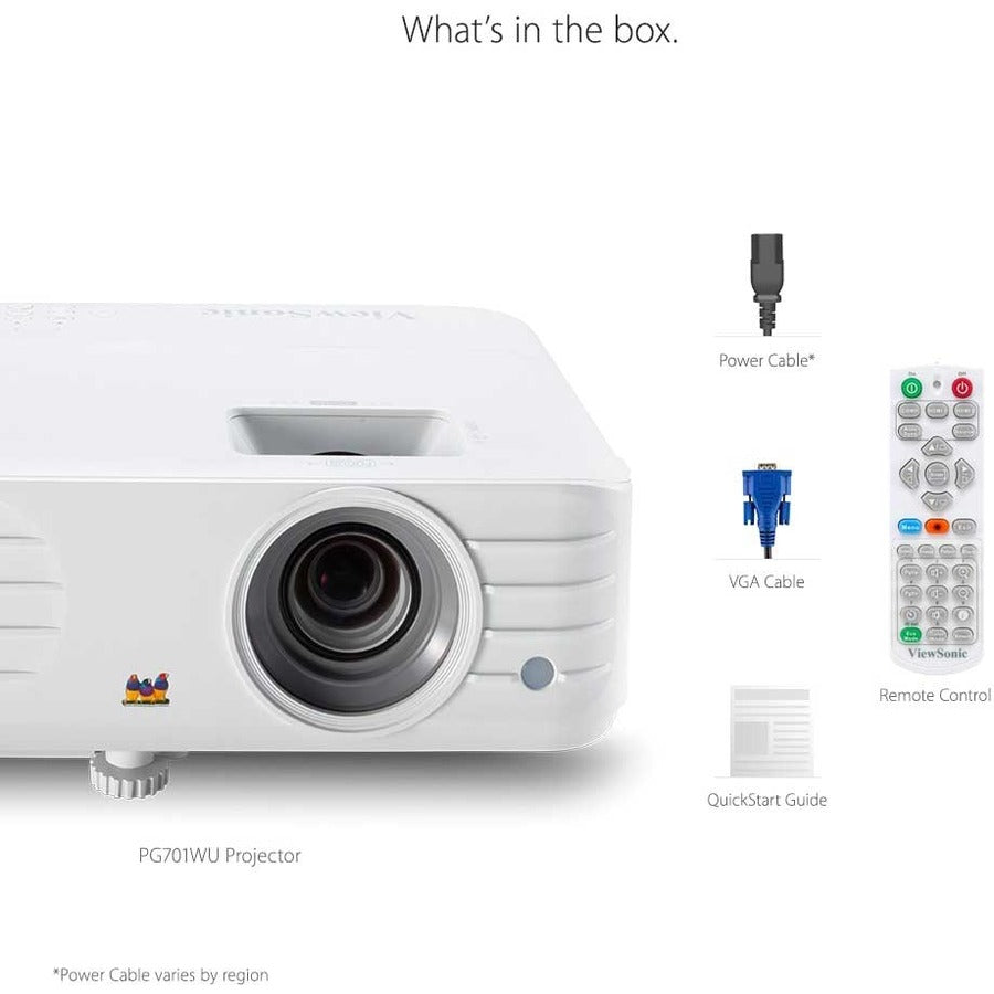 ViewSonic PG701WU 3500 Lumens WUXGA Projector with Vertical Keystone Dual 3D Ready HDMI Inputs and Low Input Latency for Home and Office PG701WU