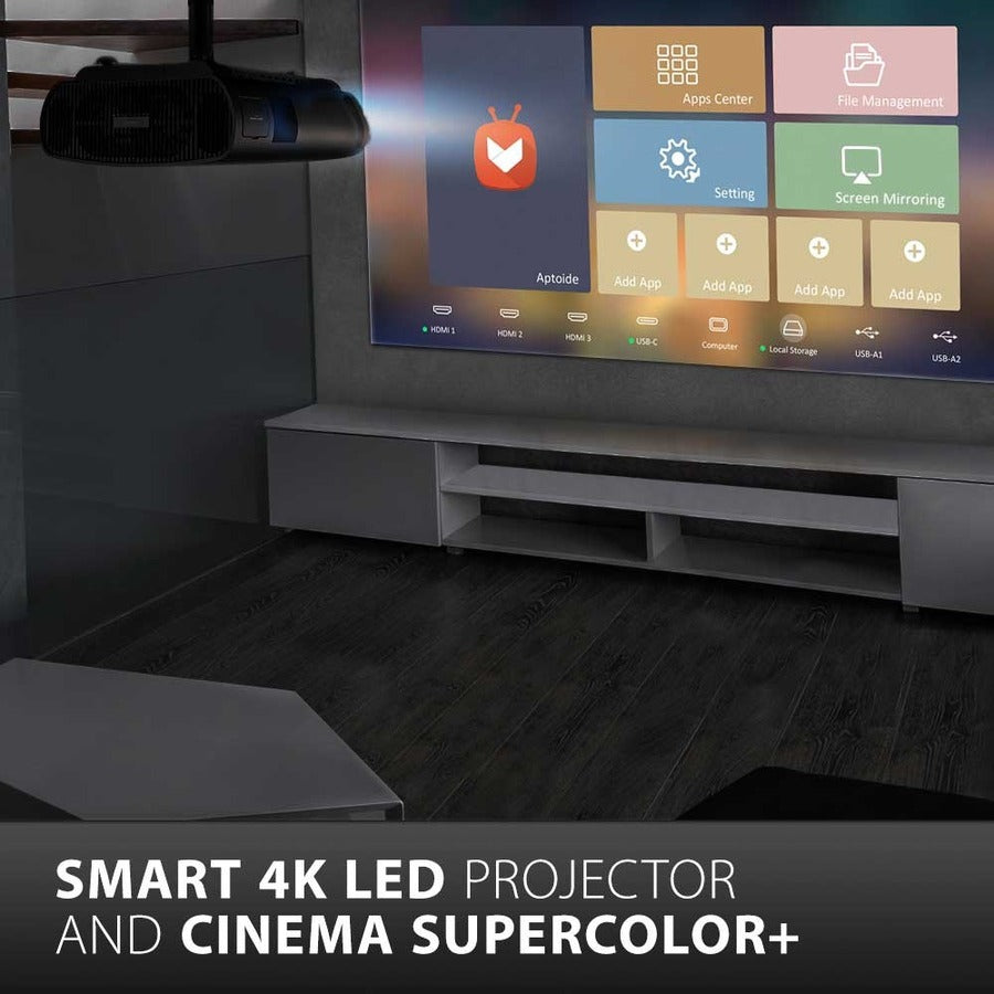 ViewSonic X100-4K True 4K UHD Projector with 1200 ANSI Lumens, Harman Kardon Speakers, HDMI, USB, 125% Rec 709, and Frame Interpolation Technology for Home Theater X100-4K