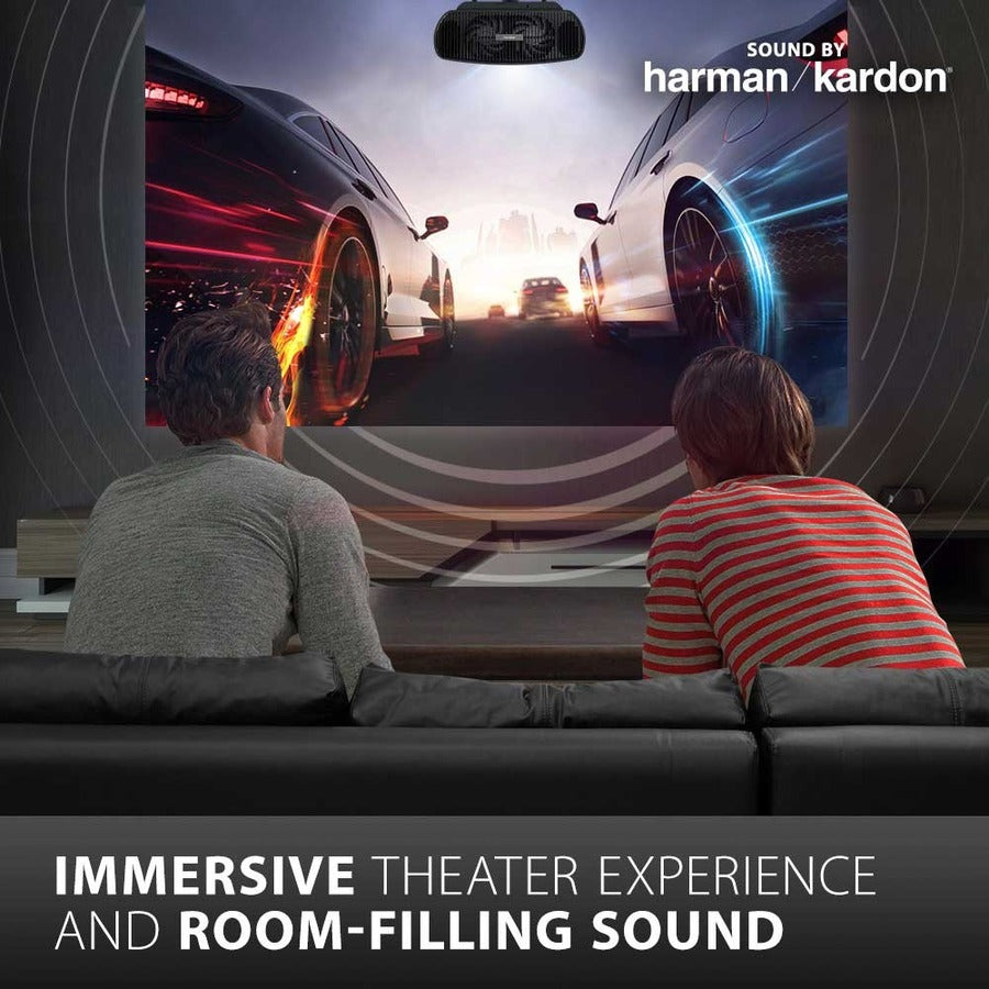 ViewSonic X100-4K True 4K UHD Projector with 1200 ANSI Lumens, Harman Kardon Speakers, HDMI, USB, 125% Rec 709, and Frame Interpolation Technology for Home Theater X100-4K