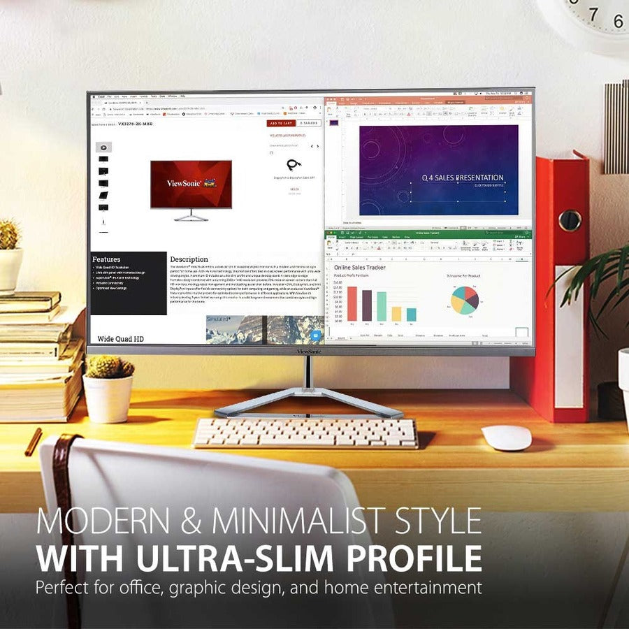 ViewSonic VX3276-4K-MHD 32 Inch 4K UHD Monitor with Ultra-Thin Bezels, HDR10 HDMI and DisplayPort for Home and Office VX3276-4K-MHD
