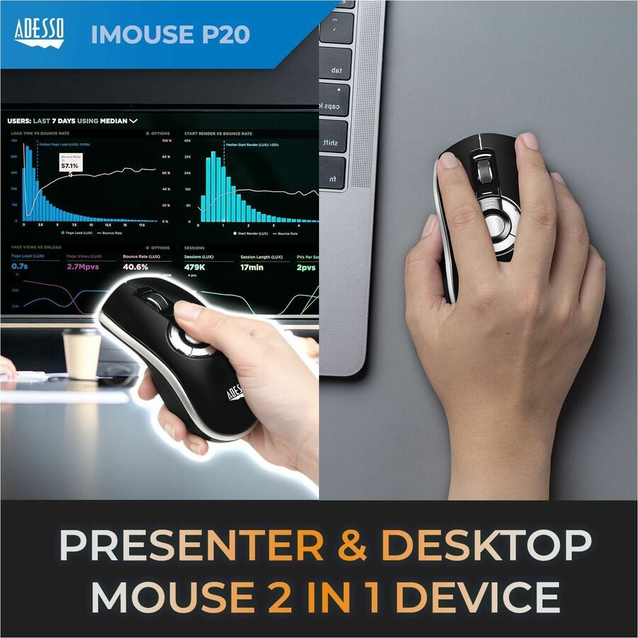 Adesso Wireless presenter mouse (Air Mouse Elite) IMOUSEP20