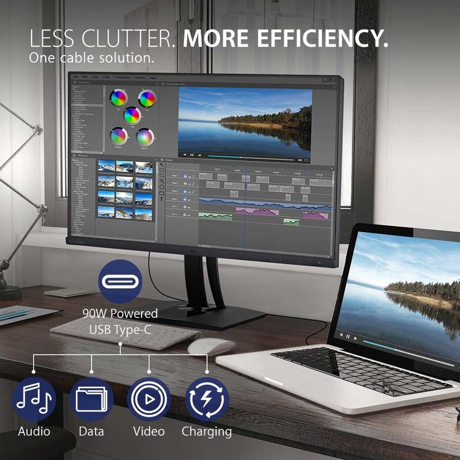 ViewSonic VP2768a 27-Inch IPS 1440p Monitor with Advanced Ergonomics, 100% sRGB Rec 709, 14-bit 3D LUT, Eye Care, 90W USB C, RJ45, HDMI, Daisy Chain for Home and Office VP2768a