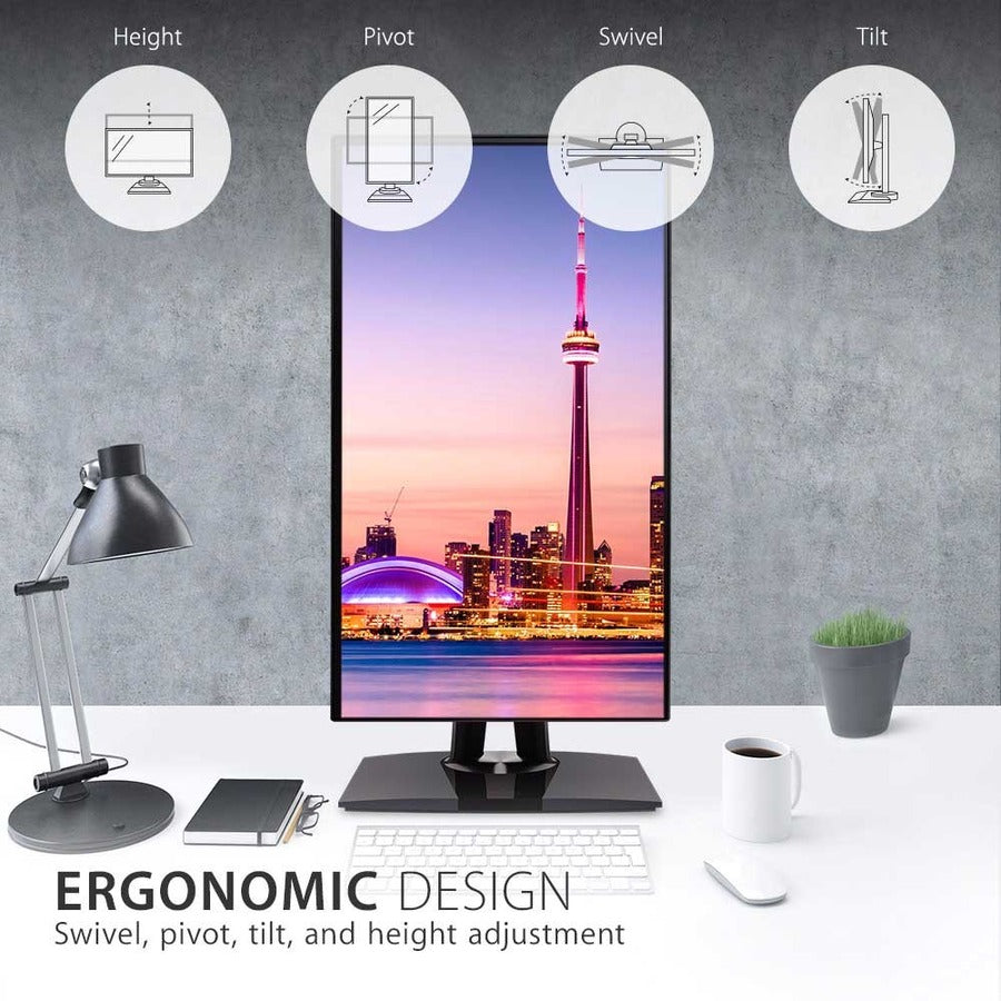 ViewSonic VP2768a 27-Inch IPS 1440p Monitor with Advanced Ergonomics, 100% sRGB Rec 709, 14-bit 3D LUT, Eye Care, 90W USB C, RJ45, HDMI, Daisy Chain for Home and Office VP2768a