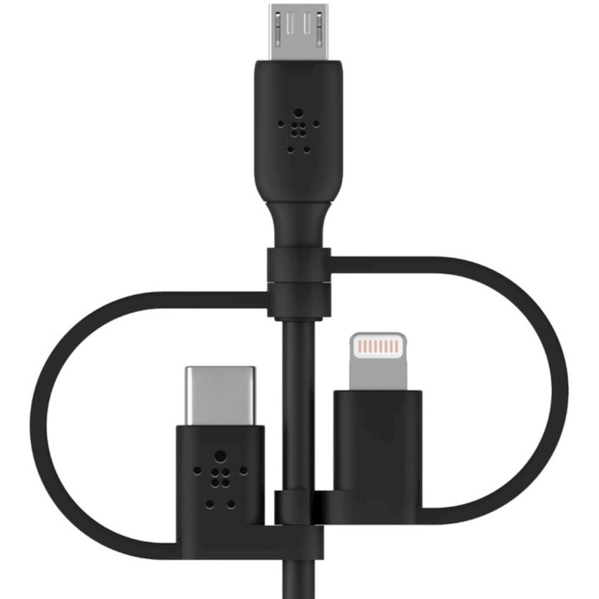 Belkin Universal Cable 15W (USB-A cable with USB-C, Micro-USB and Lightning connectors) CAC001BT1MBK