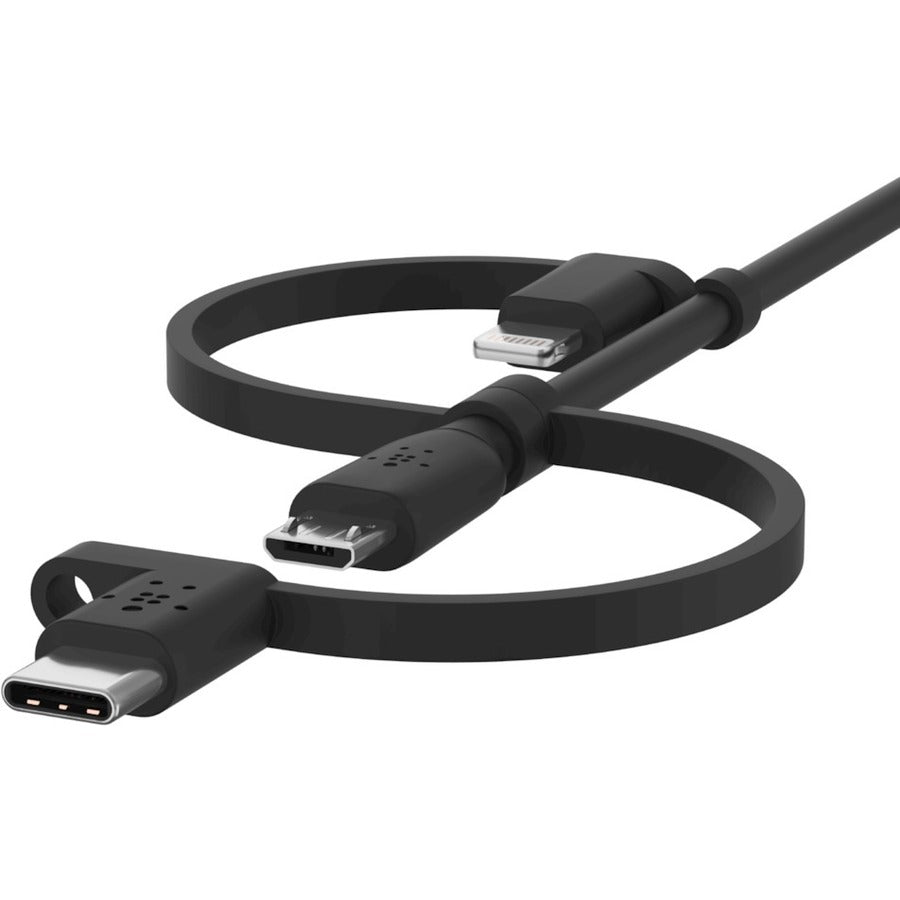 Belkin Universal Cable 15W (USB-A cable with USB-C, Micro-USB and Lightning connectors) CAC001BT1MBK