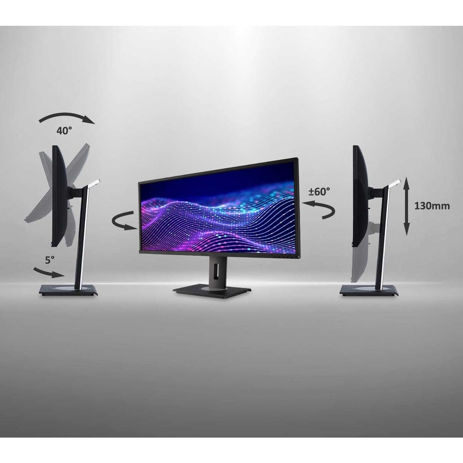 ViewSonic VG3456 34 Inch 21:9 1440p Monitor with Ergonomics Design, USB C, FreeSync, Docking Built-In, Gigabit Ethernet RJ45 for Home and Office VG3456