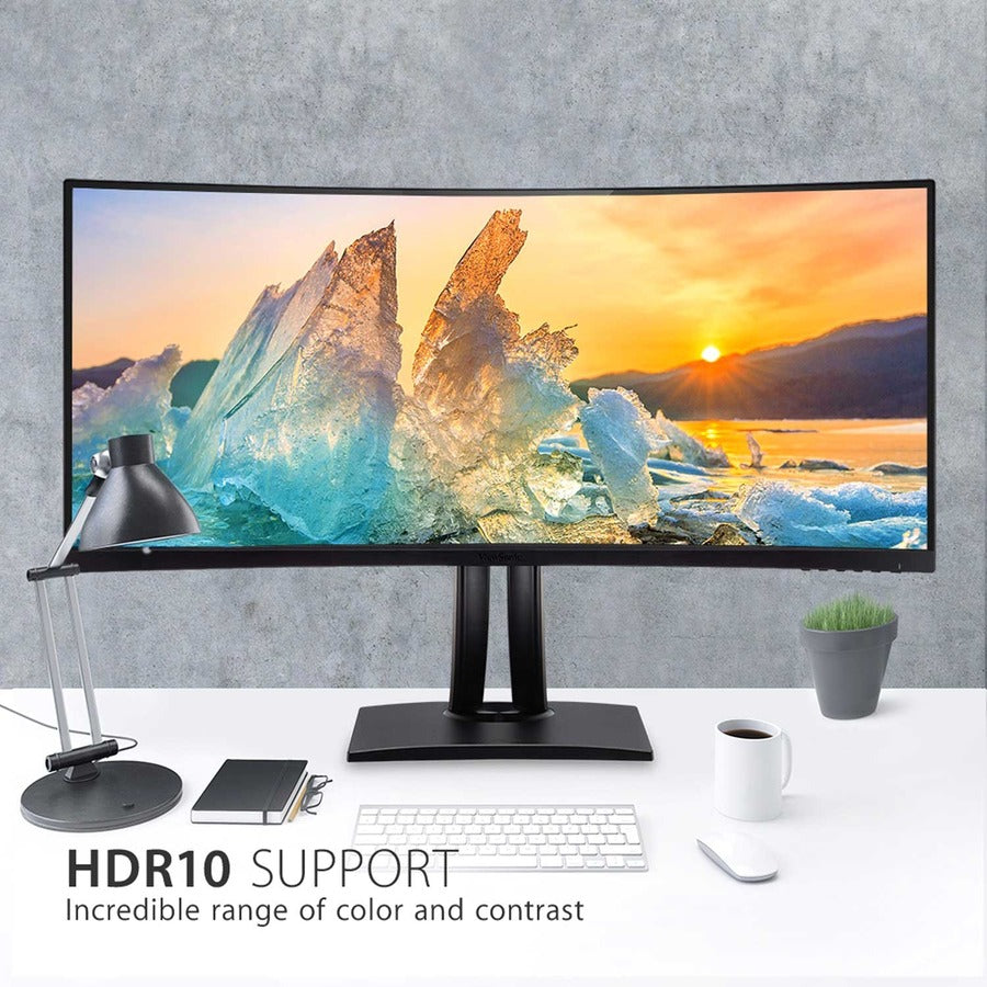 ViewSonic VP3881A 38-Inch IPS WQHD+ Curved 21:9 Monitor with 100% sRGB Rec 709, Eye Care, HDR10 Support, 90W USB C, HDMI, USB, DisplayPort for Professional Home and Office VP3881a