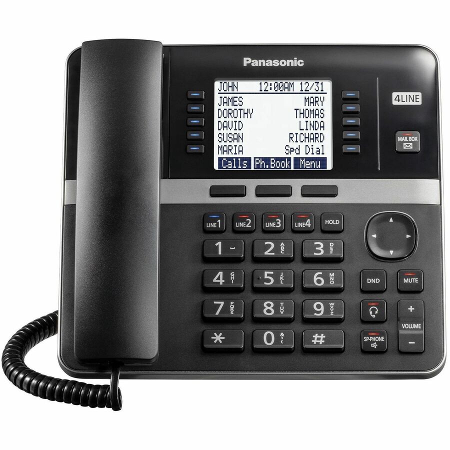 Panasonic KX-TGW420 DECT 6.0 1.90 GHz Corded/Cordless Phone - Desktop - Black KX-TGW420B