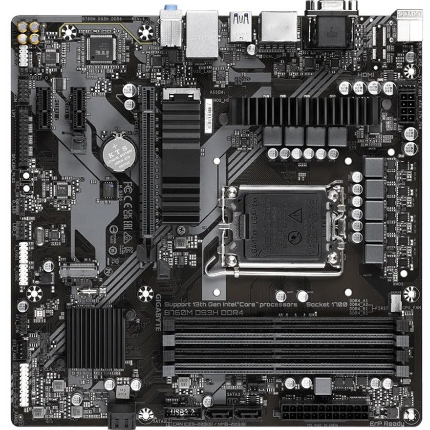 Gigabyte Ultra Durable B760M DS3H DDR4 Gaming Desktop Motherboard - Intel B760 Chipset - Socket LGA-1700 - Micro ATX B760M DS3H DDR4