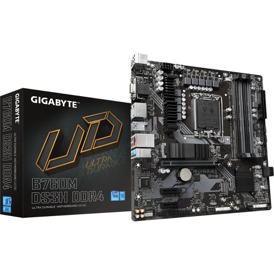 Gigabyte Ultra Durable B760M DS3H DDR4 Gaming Desktop Motherboard - Intel B760 Chipset - Socket LGA-1700 - Micro ATX B760M DS3H DDR4