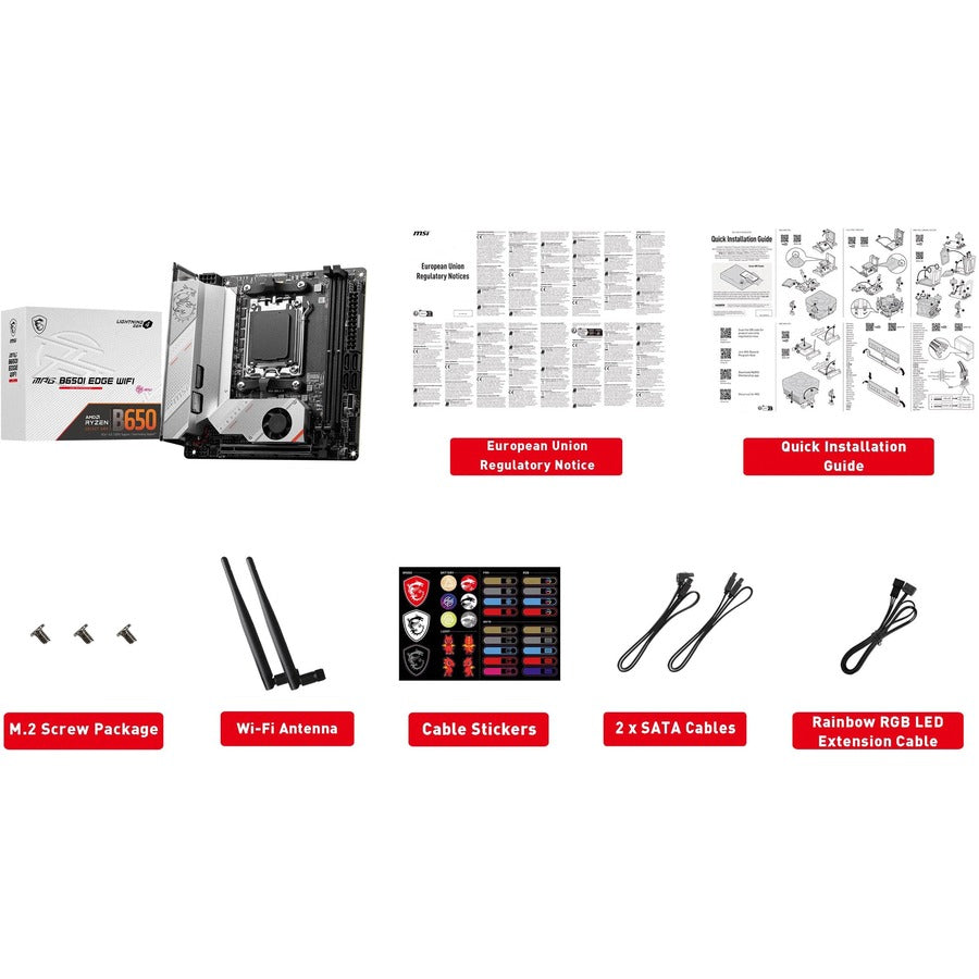 MSI MPG B650I EDGE WIFI Gaming Desktop Motherboard - AMD B650 Chipset - Socket AM5 - Mini ITX B650IEDGEWIFI