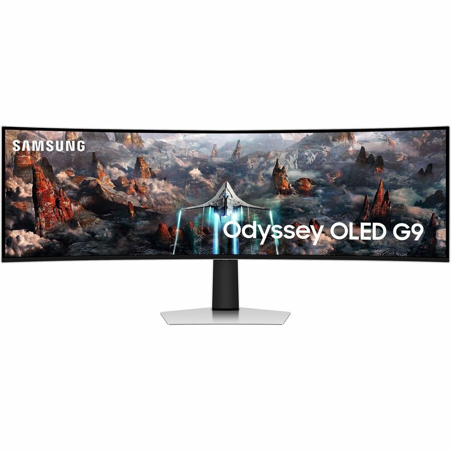 Samsung Odyssey G9 S49CG934SN 49" Class Dual Quad HD (DQHD) Curved Screen Gaming OLED Monitor - 32:9 - Silver S49CG934SN