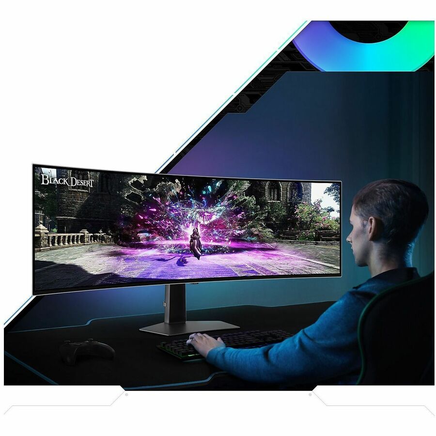 Samsung Odyssey G9 S49CG934SN 49" Class Dual Quad HD (DQHD) Curved Screen Gaming OLED Monitor - 32:9 - Silver S49CG934SN