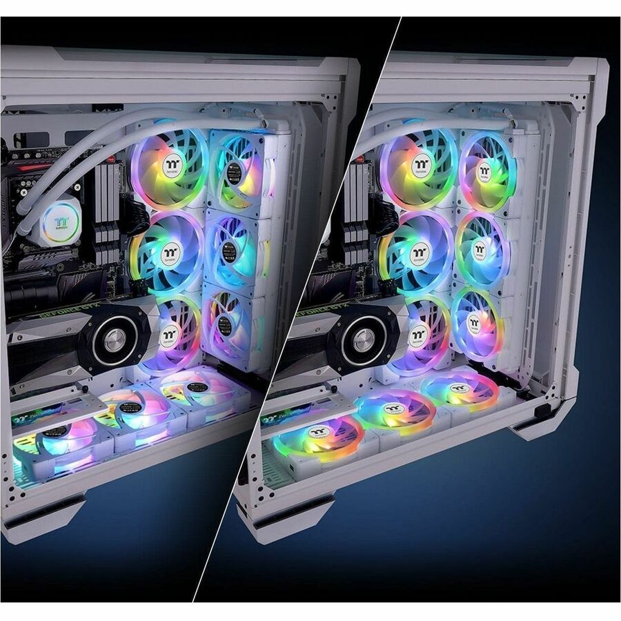 Thermaltake SWAFAN EX14 ARGB Sync PC Cooling Fan White TT Premium Edition (3-Fan Pack) - 3 Pack CL-F170-PL14SW-A