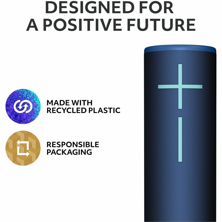 Ultimate Ears MEGABOOM 4 Portable Waterproof Bluetooth Speaker With Powerful 360-Degree Sound and Thundering Bass, Floating Speaker With 20-Hour Battery and 147ft (45m) Range, Blue 984-001989