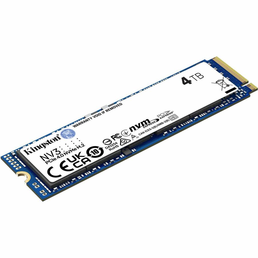 Kingston NV3 4 TB Solid State Drive - M.2 2280 Internal - PCI Express NVMe (PCI Express NVMe 4.0 x4) SNV3S/4000G
