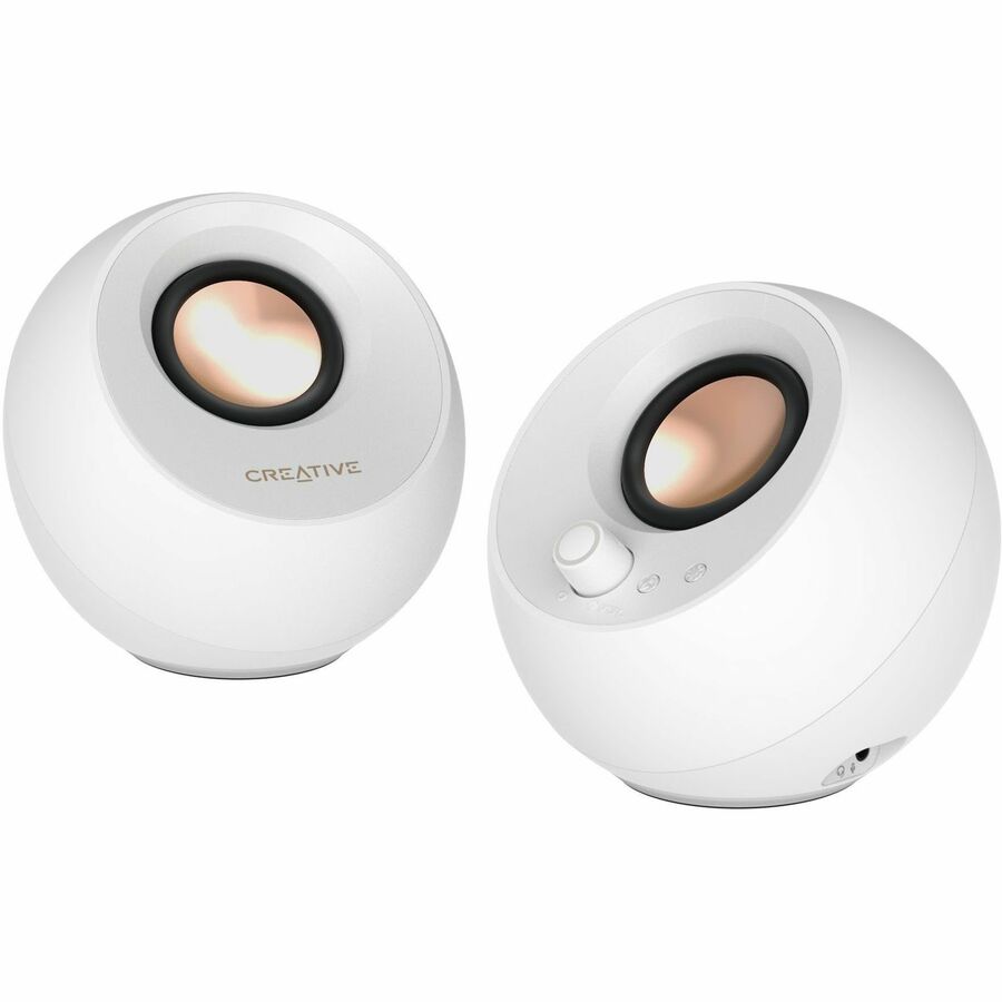 Creative Pebble Pro 2.0 Portable Bluetooth Speaker System - 10 W RMS - White 51MF1710AA003