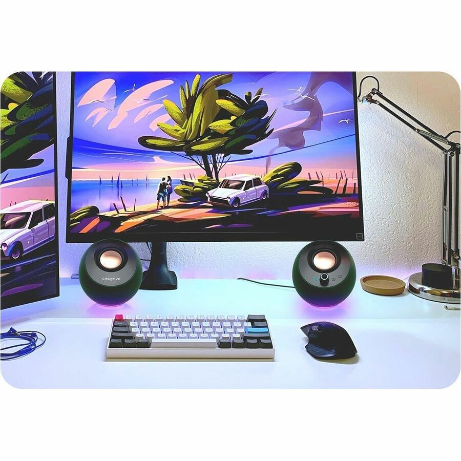 Creative Pebble Pro 2.0 Portable Bluetooth Speaker System - 10 W RMS - White 51MF1710AA003