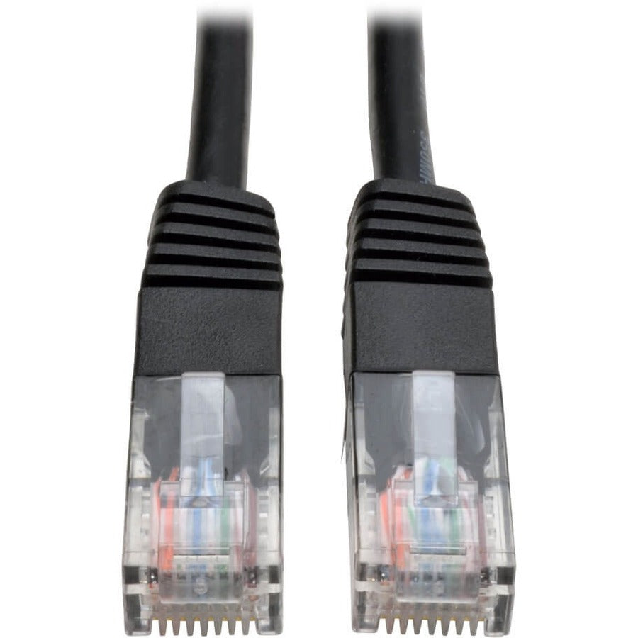 Eaton Tripp Lite Series Cat5e 350 MHz Molded (UTP) Ethernet Cable (RJ45 M/M), PoE - Black, 50 ft. (15.24 m) N002-050-BK