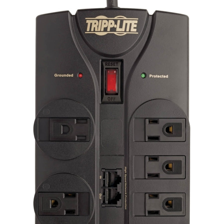 Tripp Lite by Eaton Protect It! 8-Outlet Surge Protector, 10 ft. Cord, 3240 Joules, Modem/Coax/Ethernet Protection, RJ45 TLP810NET