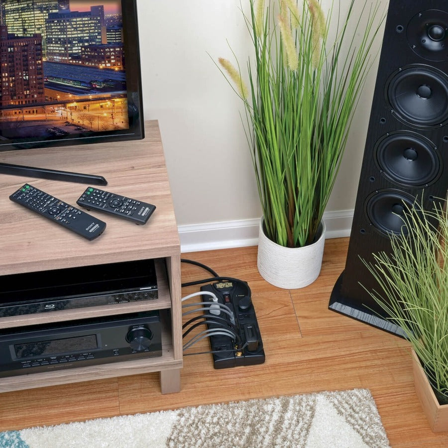 Tripp Lite by Eaton Protect It! 8-Outlet Surge Protector, 10 ft. Cord, 3240 Joules, Modem/Coax/Ethernet Protection, RJ45 TLP810NET