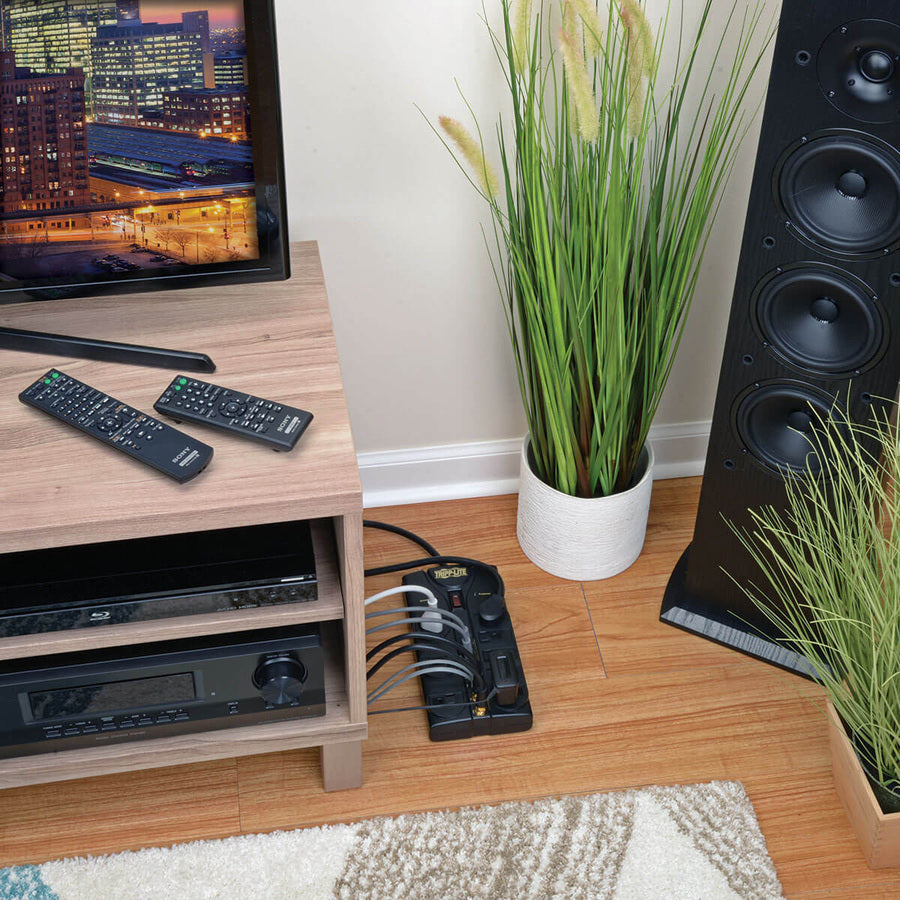 Tripp Lite by Eaton Protect It! 8-Outlet Surge Protector, 10 ft. Cord, 3240 Joules, Modem/Coax/Ethernet Protection, RJ45 TLP810NET