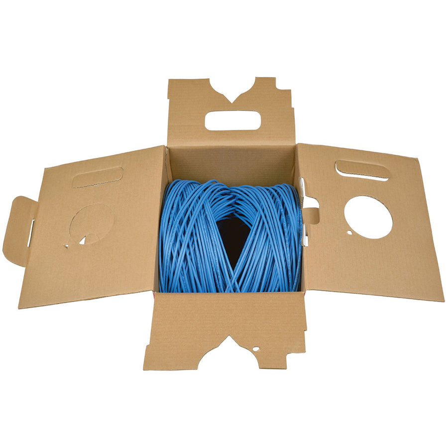 Eaton Tripp Lite Series Cat5e 350 MHz Solid Core Plenum-Rated (UTP) PVC Bulk Ethernet Cable - Blue, 1000 ft. (304.8 m) N024-01K-BL