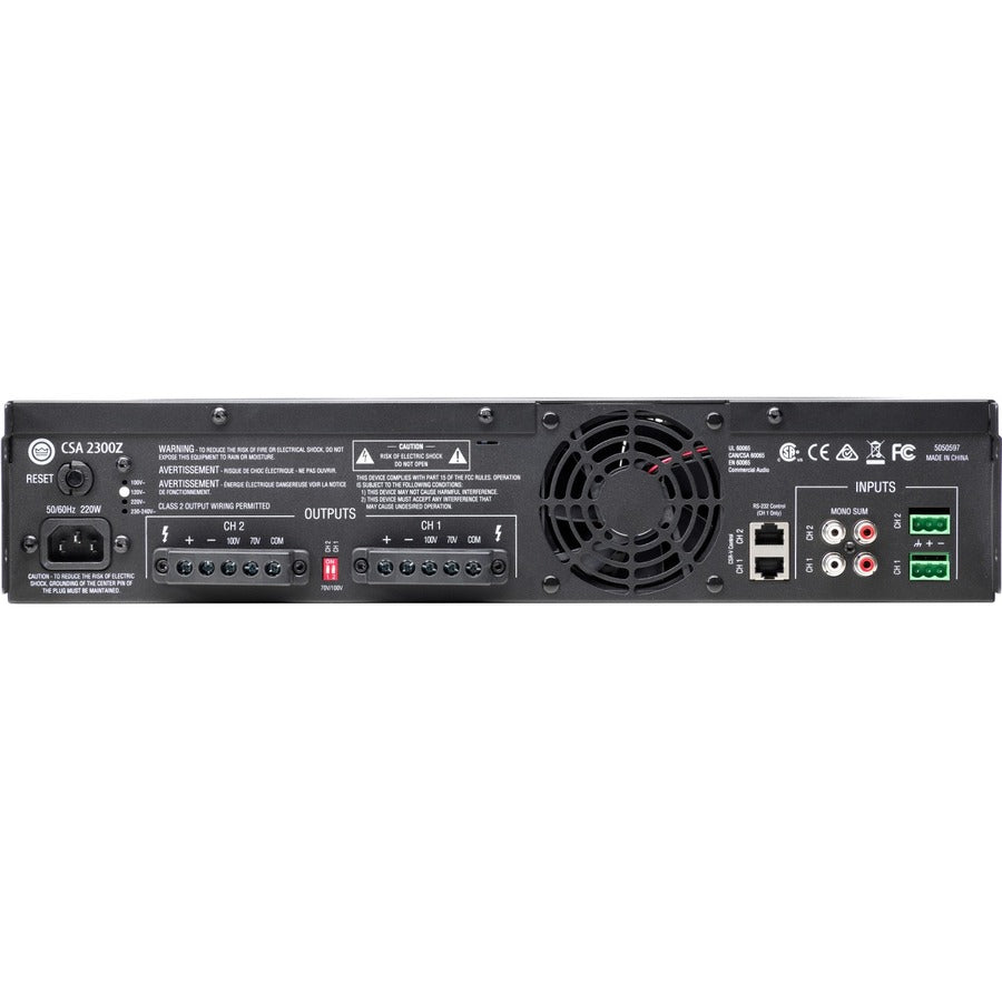 JBL Commercial Commercial 2300Z Amplifier - 600 W RMS - 2 Channel - Black NCSA2300Z-0-US
