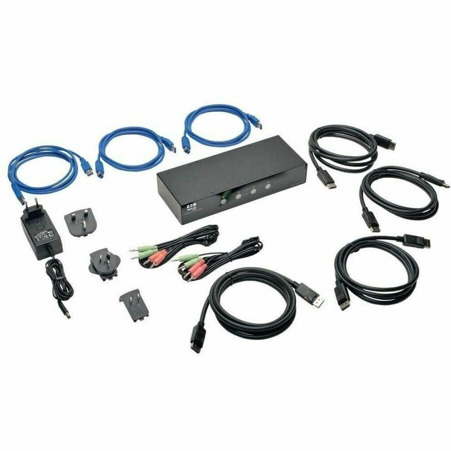 Eaton Tripp Lite Series 4-Port DisplayPort KVM Switch with Audio, Cables and USB 3.0 SuperSpeed Hub B004-DPUA4-K