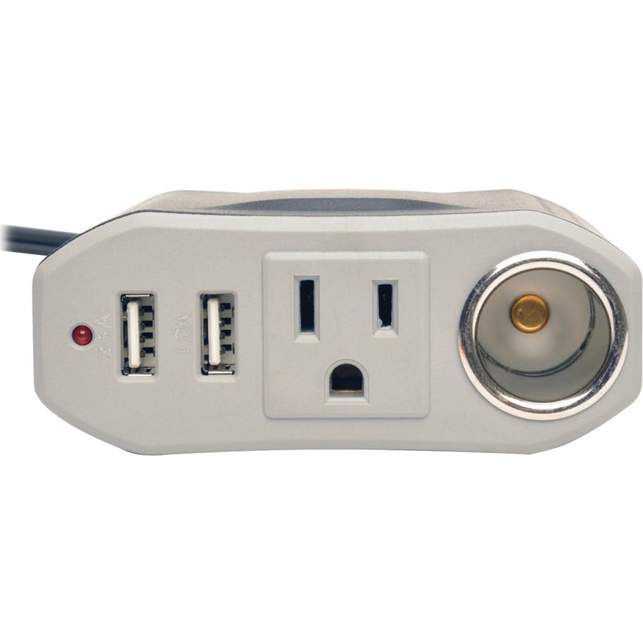 Tripp Lite by Eaton 100W PowerVerter Ultra-Compact Car Inverter with Outlet, 12V CLA Receptacle, and 2 USB Charging Ports PV100USB