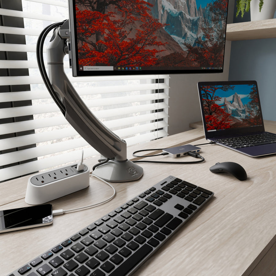 Chief Kontour K1D Dynamic Single Monitor Arm Desk Mount - For Displays 10-38" - Silver K1D120S